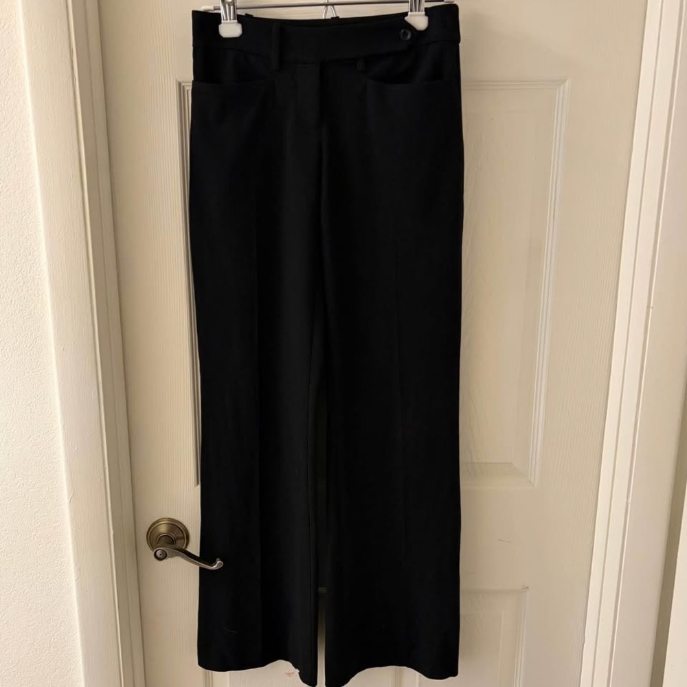 Bebe Made USA Black Wide Leg Dress Pants Women's Size 0 Career Trouser